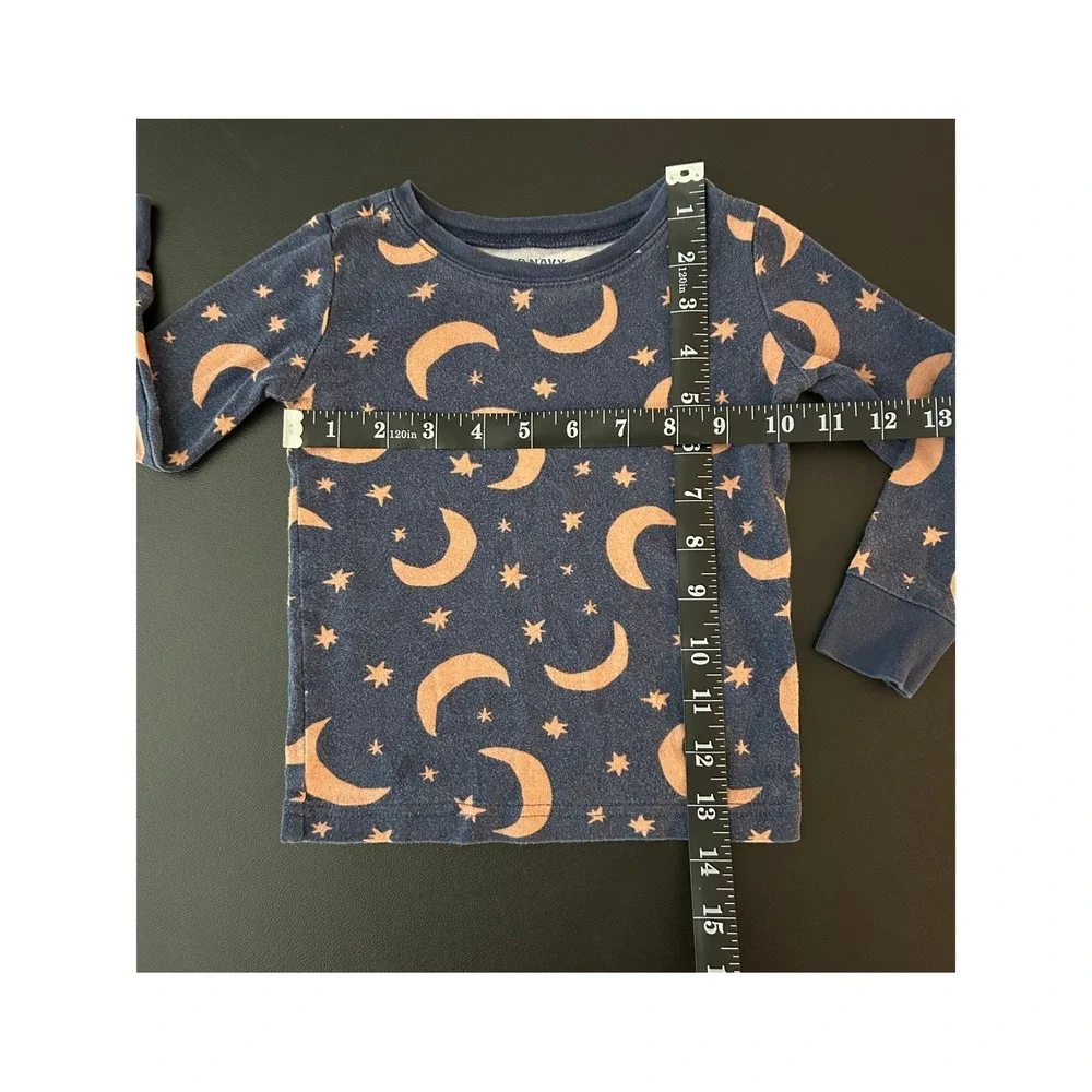 Old Navy Toddler 3T Pajama Top Navy Blue Moon Star Celestial Long Sleeve 1347